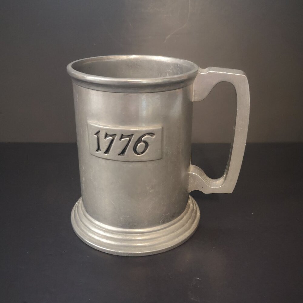 Vintage Duratale by Leonard Pewter Tankard Mug Engraved w/ 1776 Made in Italy